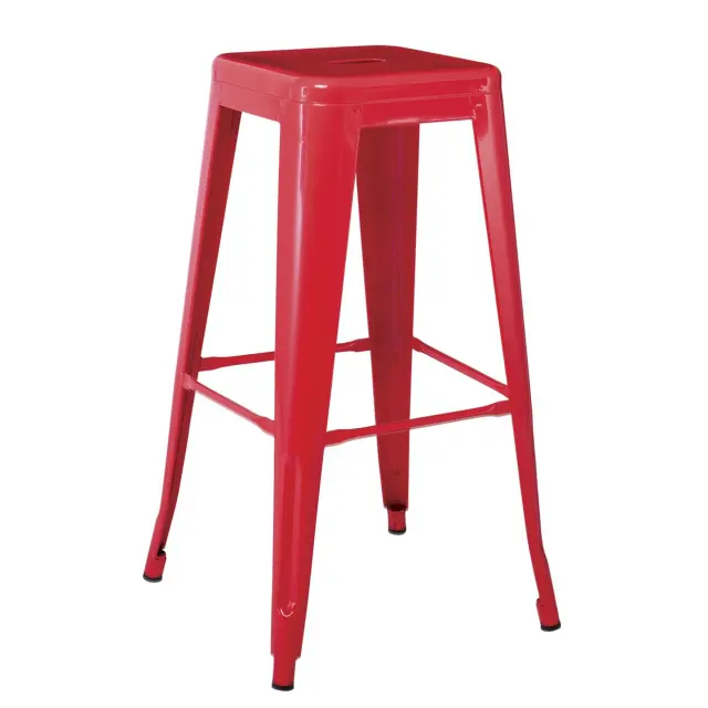 Σκαμπό Bar RELIX Στοιβαζόμενο Λευκό Μέταλλο 43x43x76cm