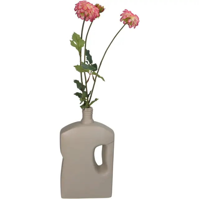 Βάζο Μπουκάλι Μπεζ Κεραμικό 16x8.3x28.5cm 2