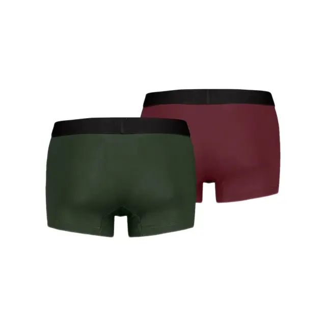 Levi's Ανδρικό Boxer Solid Basic Organic Cotton Trunk - Διπλό Πακέτο, Χρώμα Πράσινο-Κόκκινο - XL 2
