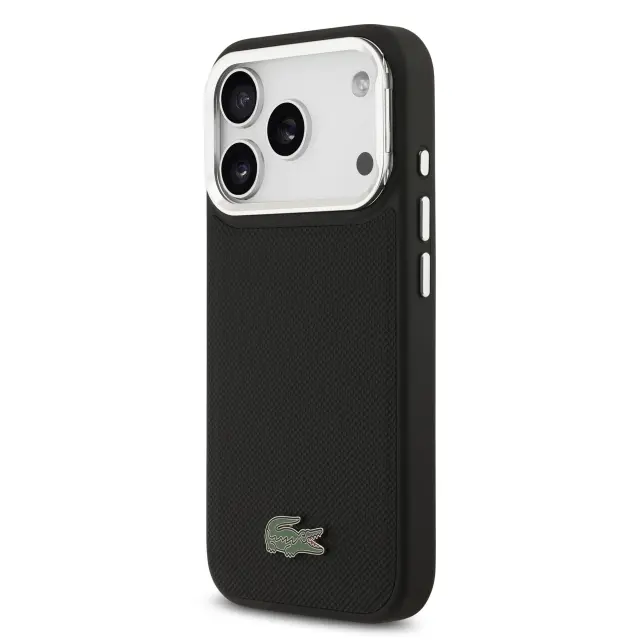 Lacoste Iconic Petit Pique Camera Stand MagSafe Case for iPhone 17 Pro Black 2