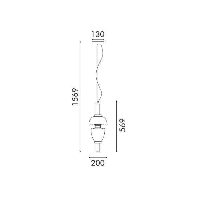 ΚΡΕΜΑΣΤΟ ΦΩΤΙΣΤΙΚΟ ACA HM24119A ΧΡΥΣΟ ΦΙΜΕ ΓΥΑΛΙ LED 15W 3000K-4000K-6000K IP20 D20XH120CM / HM24119A 3