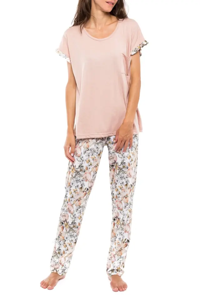 S1125 - Type - PYJAMA LONG PANTS YELLOW FLOWER - M 2