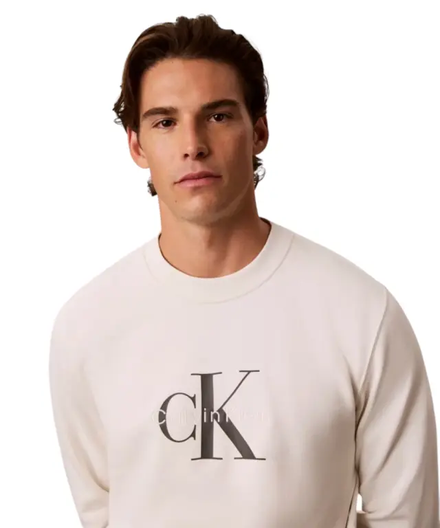 Calvin Klein - Ανδρική Μακρυμάνικη Φούτερ Non-Brushed LV04RG278G-YAS Εκρού 3