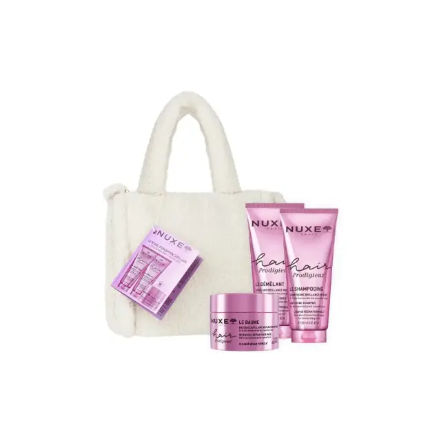 Nuxe Xmas Set Hair Prodigieux με High Shine Σαμπουάν για Θρέψη & Λάμψη, 200ml, Conditioner για Λάμψη & Ενυδάτωση, 200ml, Μάσκα Επανόρθωσης, 200ml & Δώρο Τσάντα, 1τεμ, 1σετ