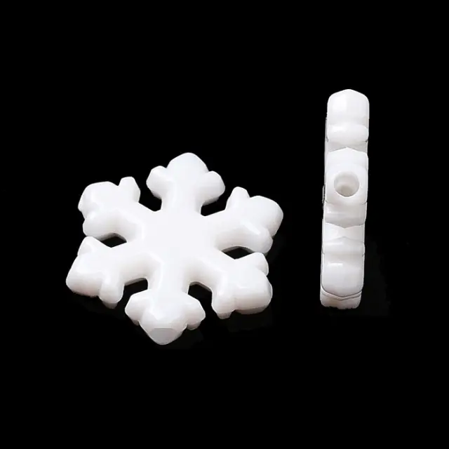 Ακρυλική Χάντρα Χιονονιφάδα - 12x11x2mm - 25τεμ