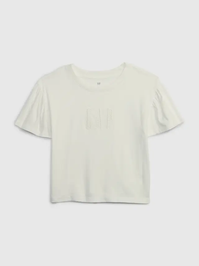 Άσπρη Παιδική Gap Logo Flutter Sleeve Μπλούζα new off white