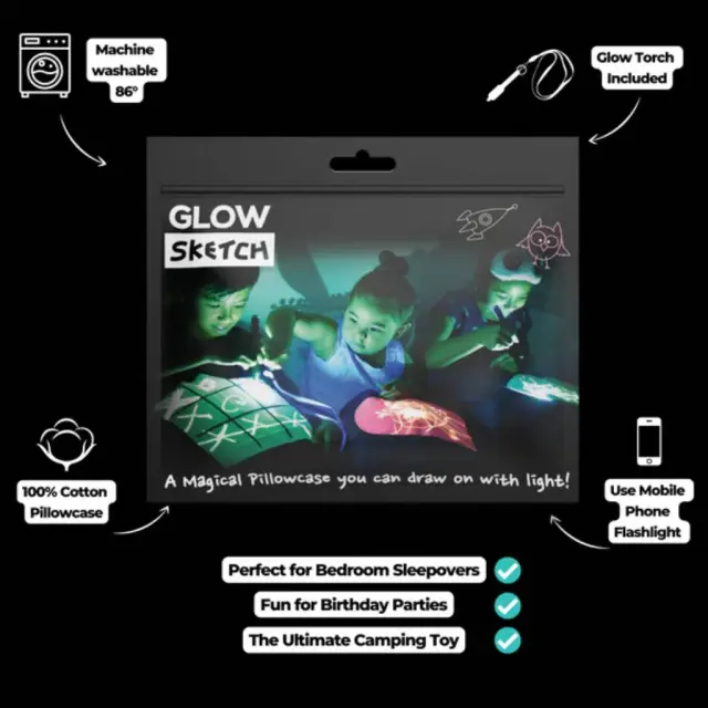 Illuminated Interactive Glow Pillowcase - Dream Cloud 3