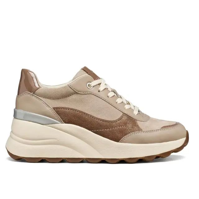 Γυναικεία Ανατομικά Δερμάτινα Sneakers Geox Spherica D65WAB 02285 C5288 Μπεζ/Καφέ Μπεζ - 37