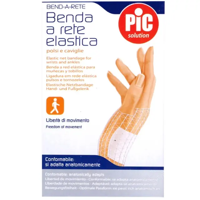 Pic Solution Benda A Rete Elastic Net Bandage For Wrists & Ankles Ελαστικός Δικτυωτός Επίδεσμος Για Τον Καρπό & Τον Αστράγαλο 1 τεμάχιο