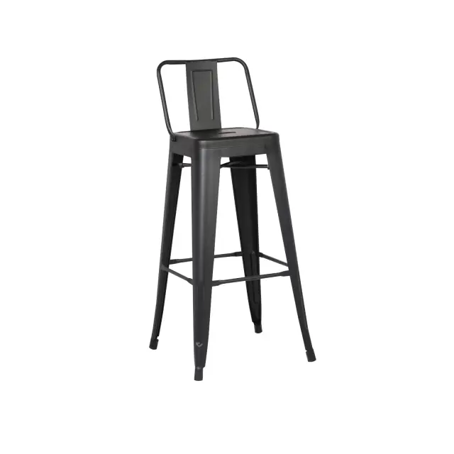 Σκαμπώ Bar RELIX Μέταλλο Μαύρο Ματ 43x43 H.100cm