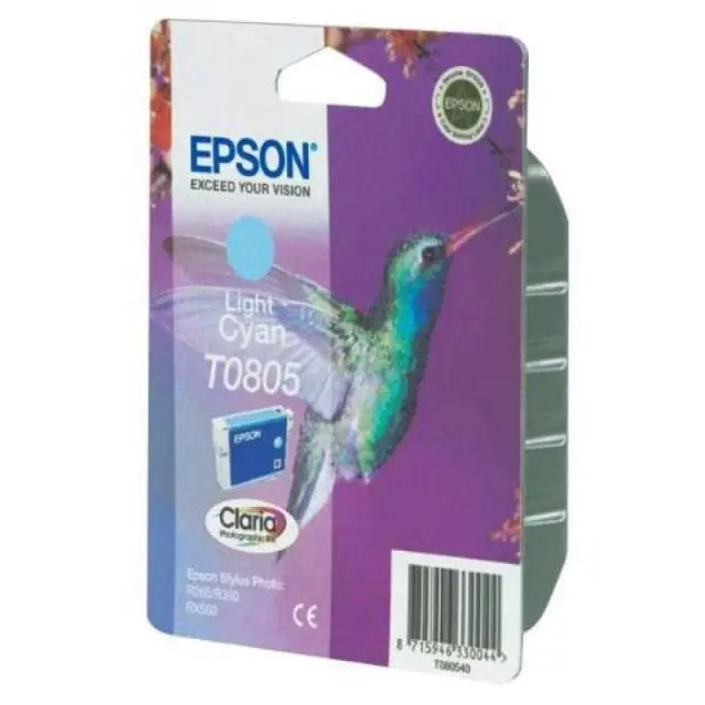 Epson T0805 Γνήσιο Μελάνι Εκτυπωτή InkJet Ανοιχτό Κυανό (C13T08054010 C13T08054011)