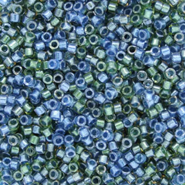 Χάντρα Miyuki Delica 11/0 - DB985 - Lined Green/Blue Mix ~7gr