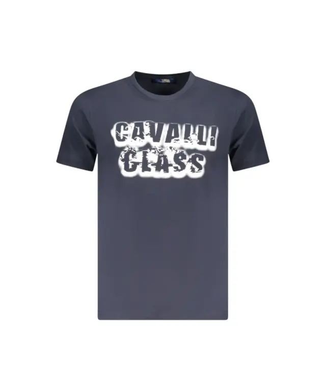 Cavalli Class - Ανδρική Μπλούζα T-Shirt Κοντομάνικη Regular Fit TXT61CJD060-04502 Μπλε