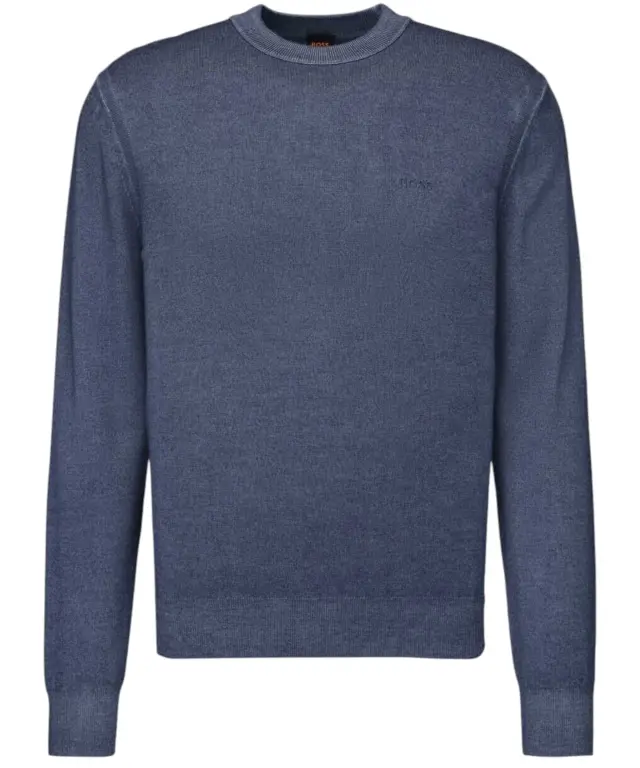 Hugo Boss - Ανδρικό Πλεκτό Πουλόβερ Kestefo 50571398-404 Σκούρο Μπλε