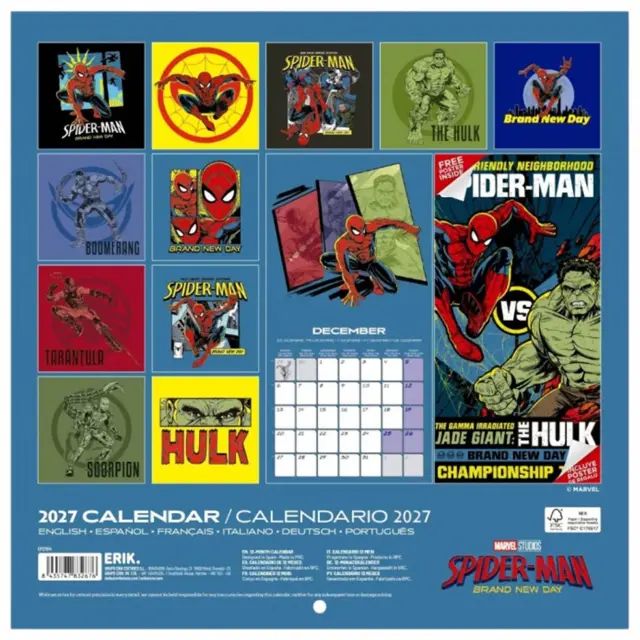 HMEΡΟΛΟΓΙΟ ΤΟΙΧΟΥ MARVEL SPIDERMAN 2027 30X30 CALENDAR CP27014 2