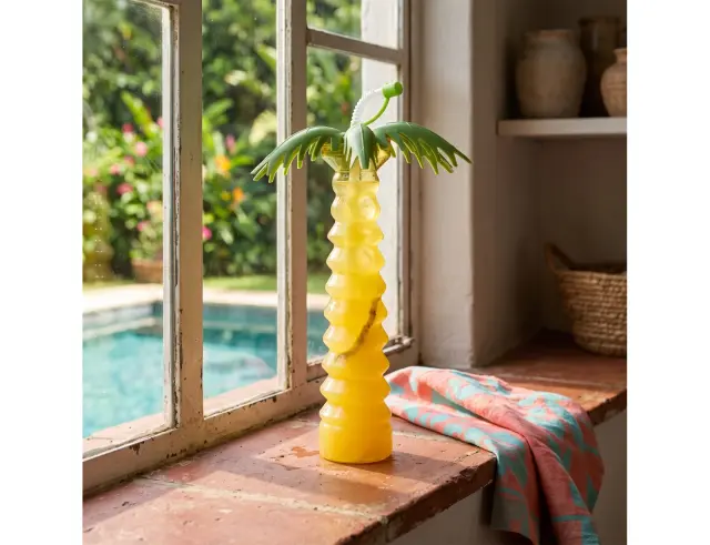 Μπουκάλι Palm Cook Concept με πώμα και καλαμάκι, χωρητικότητα 500ml και διαστάσεις 34x6.5x34cm - Σε 4 επιλογές χρώματος KA0594