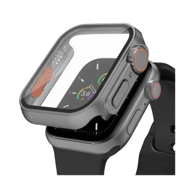 Θήκη PC με Tempered Glass Ahastyle WG115 Apple Watch 7/ 8/ 9 45mm Upgrade σε Ultra Γκρι N66872