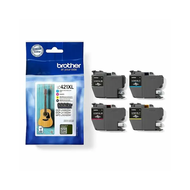 Brother LC421XL Γνήσιο Πακέτο 4 Μελανιών Εκτυπωτή InkJet Κίτρινο / Κυανό / Ματζέντα / Μαύρο (LC-421XLVAL)