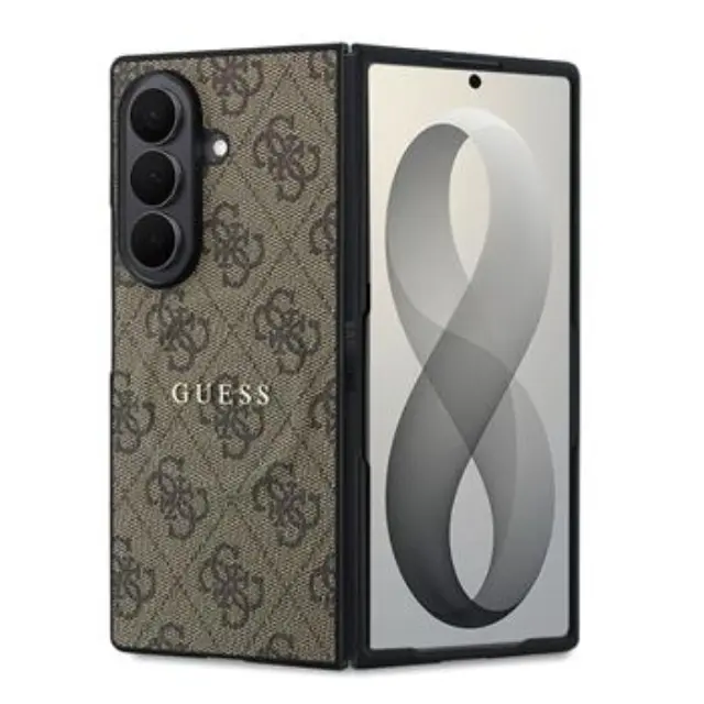 Guess PU Leather 4G Magnetic Case for Samsung Galaxy Z Fold 8 Ultra Brown