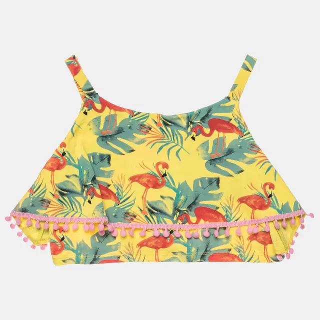 Μπλούζα crop με tropical μοτίβο 2