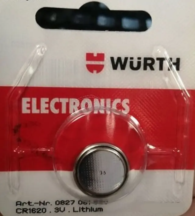 ΜΠΑΤΑΡΙΑ ΠΛΑΚΕ ΛΙΘΙΟΥ 3V CR1620 WURTH 1 ΤΕΜ 0827081620 2