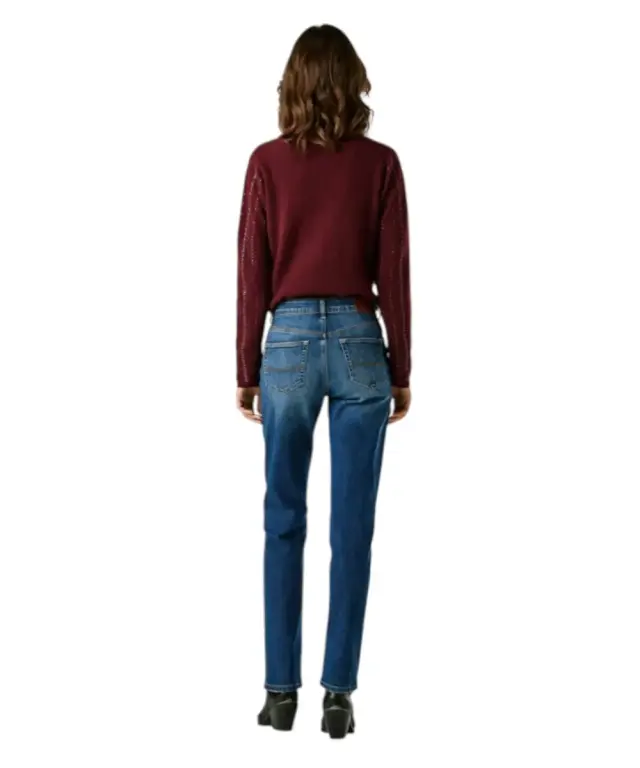 Pepe Jeans - Γυναικείο Παντελόνι Τζιν Mary Straight French Terry PL20473085AC2-000 Μπλε 3