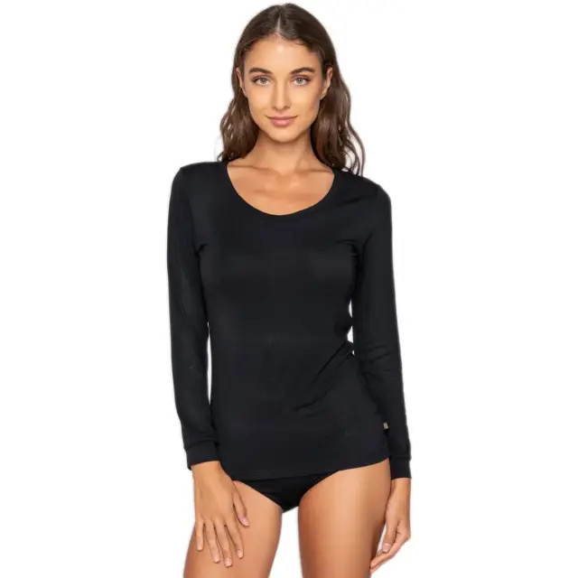 Luna Γυναικείο T-shirt Μακρύ Μανίκι Micro Touch Comfort, Χρώμα Μαύρο