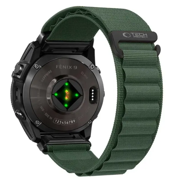 Tech-protect Nylon Pro Garmin Fenix 5 / 6 / 6 Pro / 7 / 8 / 8 Pro / E / 9 / 9 Pro (47 Mm) Military Green