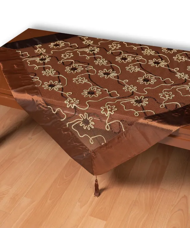 Τούλινο καρέ 7180 (85cm x 85cm) καφέ - -
