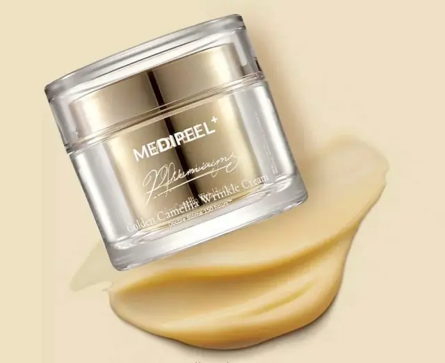 Premium Golden Camellia Wrinkle Cream/50g Αντιγηραντική κρέμα με εκχύλισμα χρυσού και πεπτίδια που βελτιώνει την ελαστικότητα του δέρματος. 2