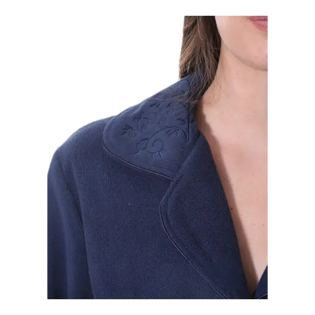 Lydia Creations Γυναικεία Ρόμπα Fleece Κουμπωτή LC, Χρώμα Σκούρο Μπλε 2