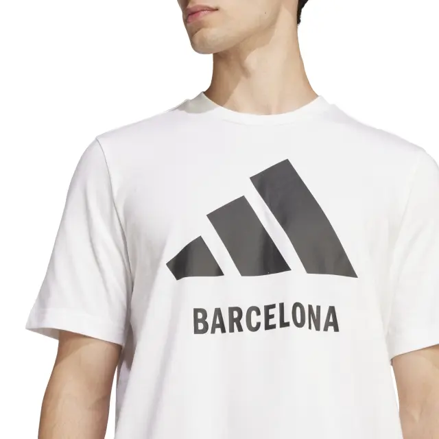 Adidas Barchelona Ανδρικό T-Shirt Λευκό - XL 3