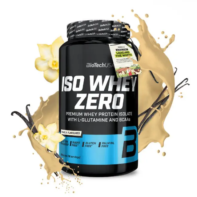 Biotech USA Iso Whey Zero Lactose Redused Πρωτεΐνη Ορού Γάλακτος Χωρίς Γλουτένη με Γεύση Βανίλια 908gr