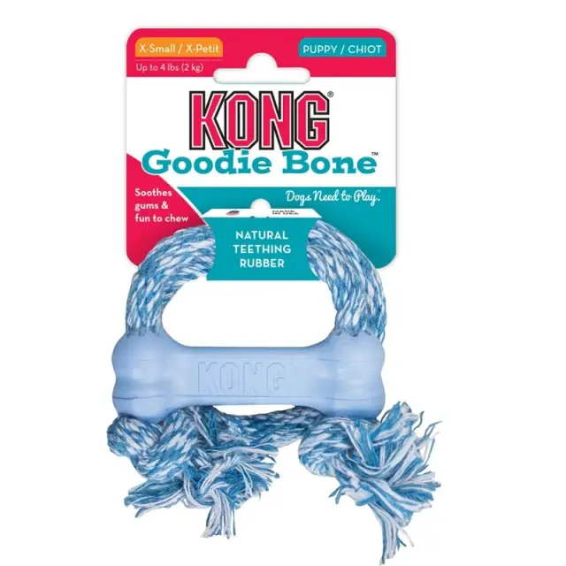 Kong Puppy Goodie Bone Παιχνίδι Σκύλου με Σχοινί XSmall 2