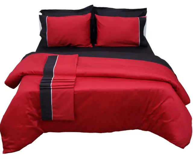 Παπλωματοθήκη 220Χ240 Υπέρδιπλη Luxury Bicolour Anna Riska Red-Black