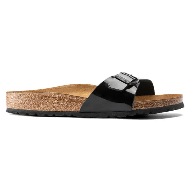 Birkenstock Πέδιλα Γυναικείο Birko-Flor Patent(Ανθεκτικό Υλικό Της Birkenstock-Επιτρέπει Την Επαφή Με Το Νερό) Μαύρο BIR/MADRID 040303 LACK/BLA - 42
