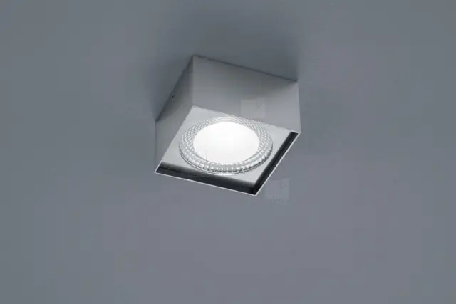 KARI Τετράγωνο Φωτιστικό Οροφής LED 12W Νίκελ Ματ Dimmable IP30 Nickel