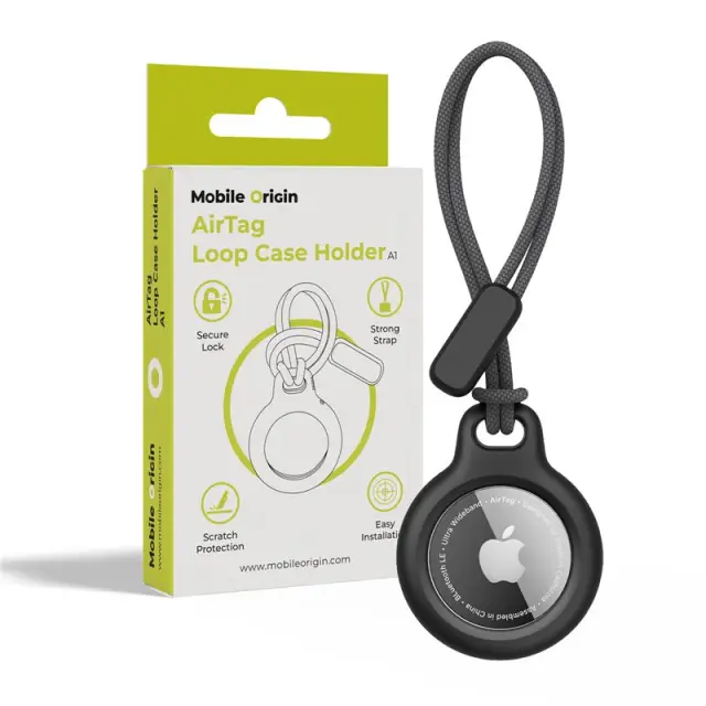 Mobile Origin Airtag Loop Case Holder A1, black