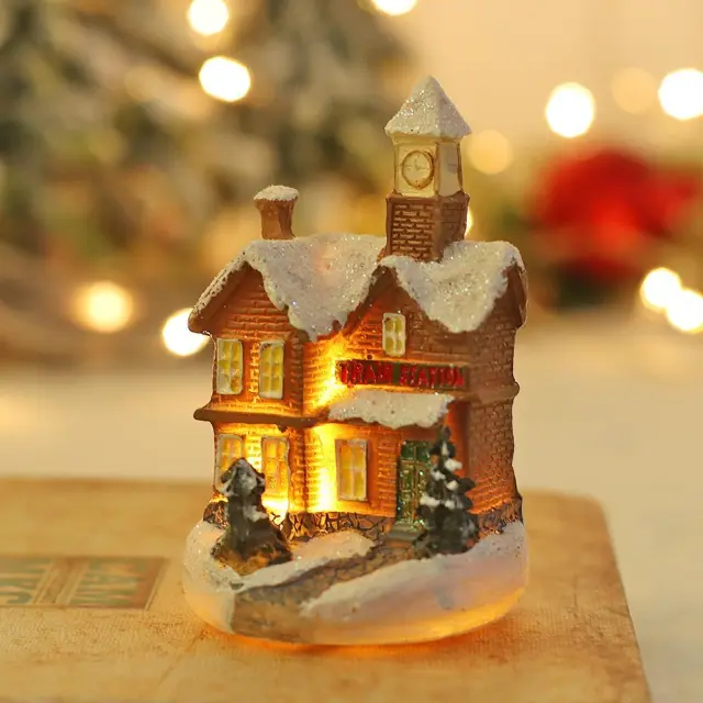 Artezan Christmas LED Table Top House Decoration Brown 10*6cm 15.004.0234 2