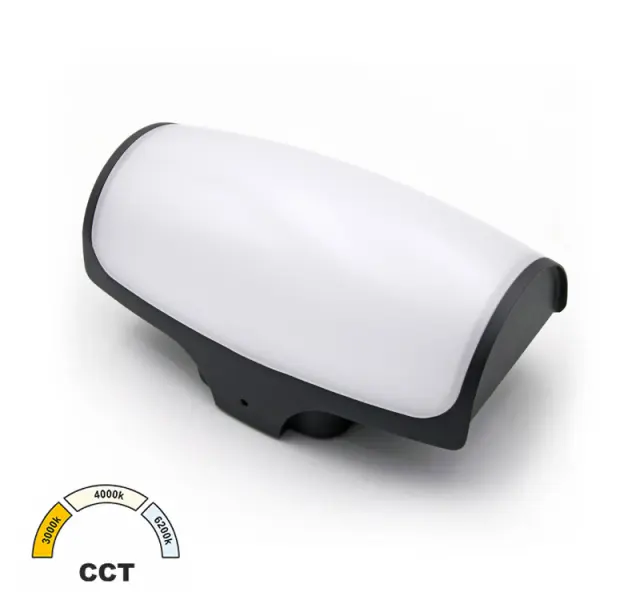 LED ΑΠΛΙΚΑ ΑΛΟΥΜΙΝΙΟΥ ΟΡΘΟΓΩΝΙΑ ΟΒΑΛ 12W CCT ΙΡ54 ΓΡΑΦΙΤΗΣ
