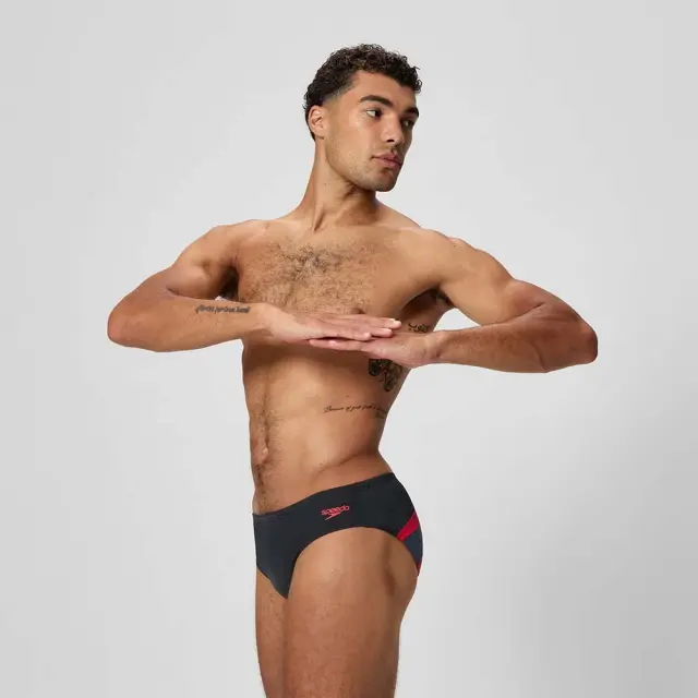 Speedo Men's HyperBoom Brief Swim Slip Μαύρο - Κόκκινο 8A000155003 (Speedo) 3