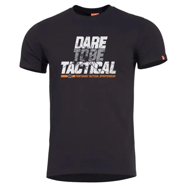 Pentagon Ageron "Dare to be Tactical" T-Shirt-Μπλουζάκι Μακό για Τακτική- Καθημερινή Χρήση - 01-Black-Μαύρο