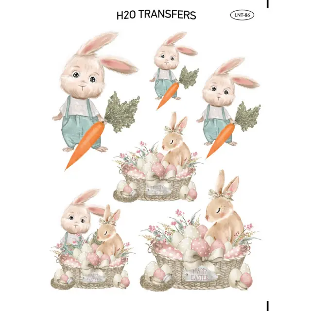 Χαρτί Easy Transfer, Λαγουδάκια και καρότα, LNT-86, 25x35cm