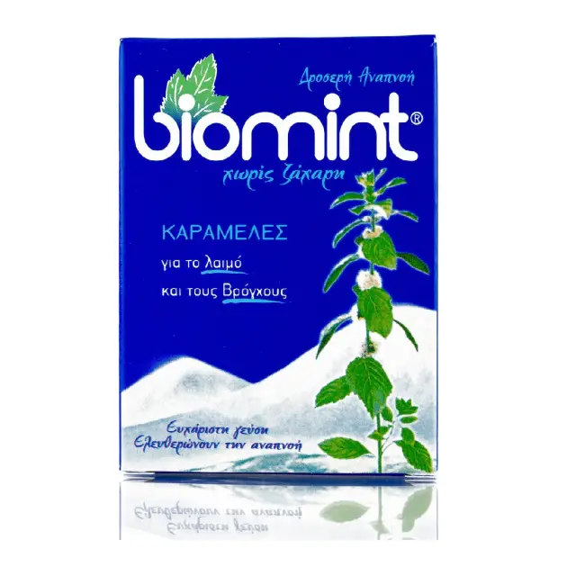 Biomint Καραμέλες με αιθέριο έλαιο Μέντα 50gr
