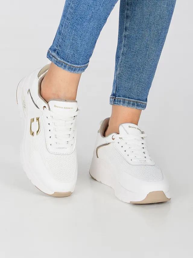 Donna Serena Sneakers Γυναικείο Δέρμα/Άλλα Υλικά Άσπρο DSE/145671 WHITE 2