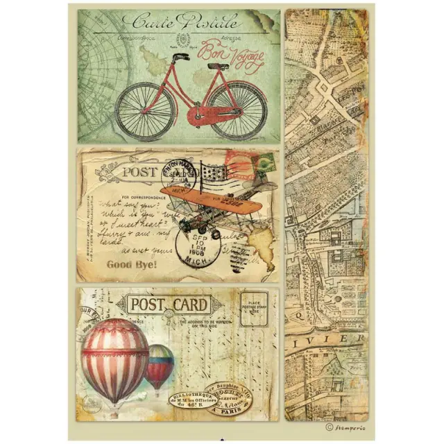Σετ 6 Ριζόχαρτα ντεκουπάζ Stamperia 21x29cm A4, Around the world 3