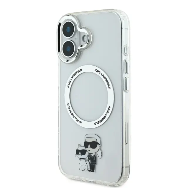 Karl Lagerfeld IML Karl and Choupette MagSafe Case for iPhone 16 Transparent 3