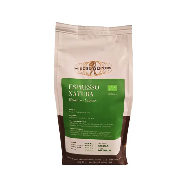 Miscela d'oro Espresso Natura Biologico Organic κόκκοι καφέ 500g