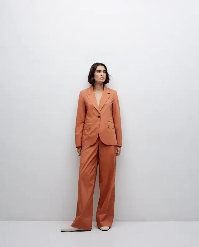 YERSE WIDE LEG TROUSERS (42833-TERRACOTA) - L