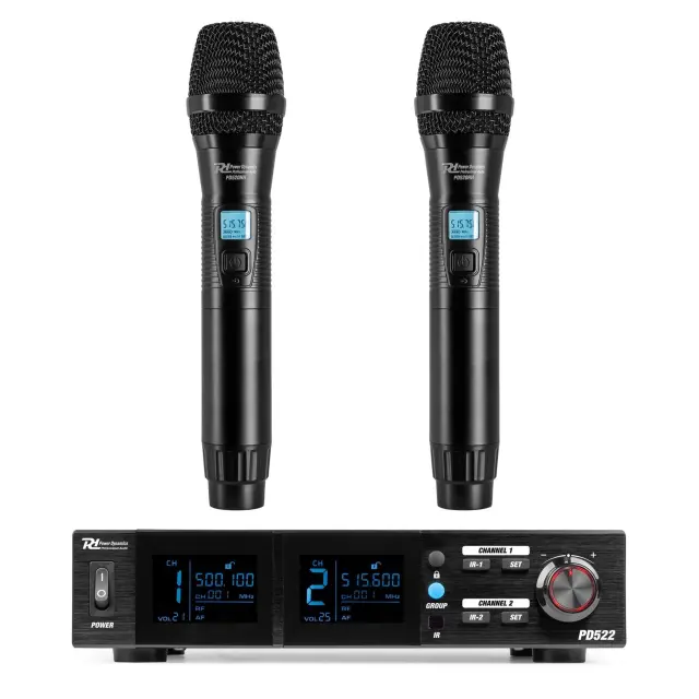 POWER DYNAMICS PD522 ΣΥΣΤΗΜΑ 2 ΑΣΥΡΜΑΤΩΝ ΜΙΚΡΟΦΩΝΩΝ ΧΕΙΡΟΣ UHF
